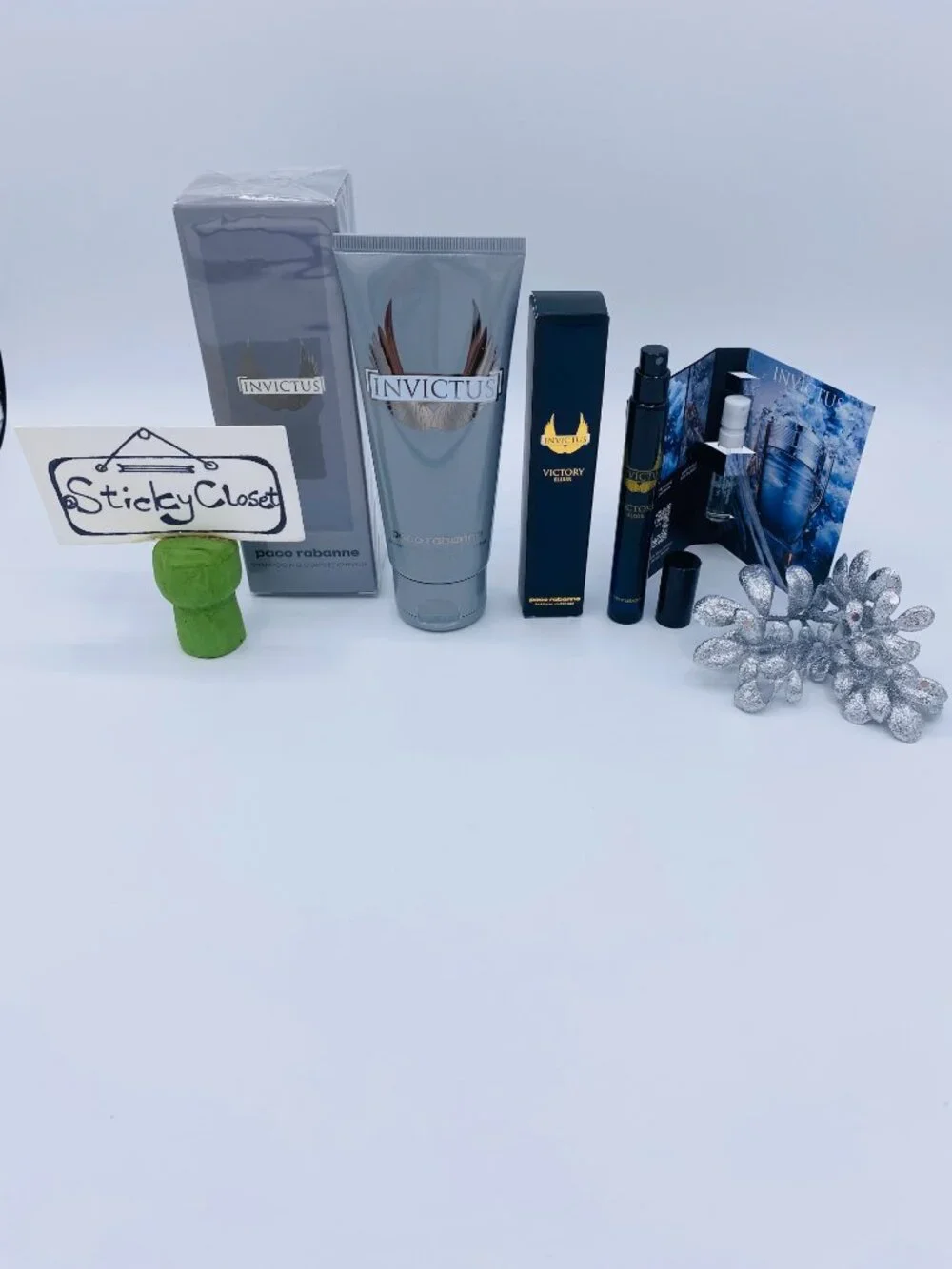 Paco Rabanne Invictus Gift Set-Shampoo 100ml,Spray 10ml&Sample-3pc-BOXED-NEW